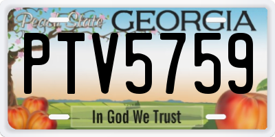 GA license plate PTV5759
