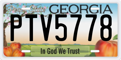 GA license plate PTV5778