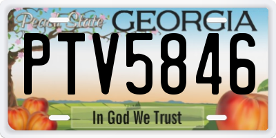 GA license plate PTV5846