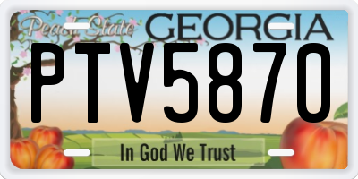 GA license plate PTV5870