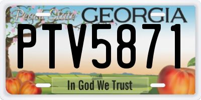 GA license plate PTV5871