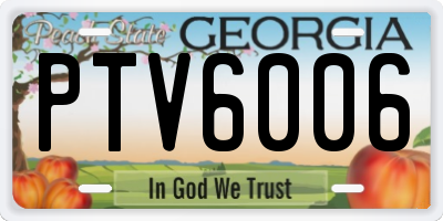 GA license plate PTV6006
