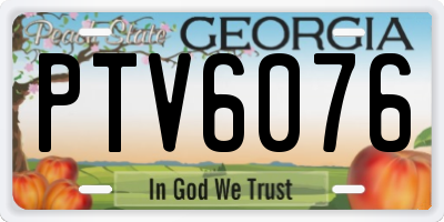 GA license plate PTV6076