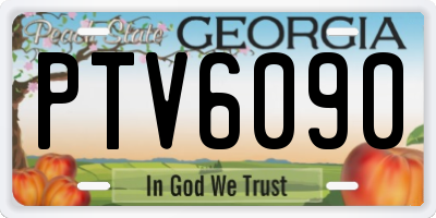 GA license plate PTV6090