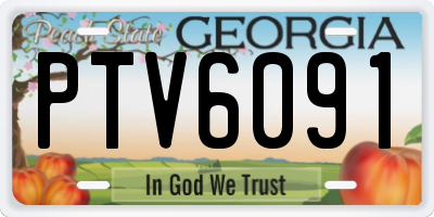 GA license plate PTV6091