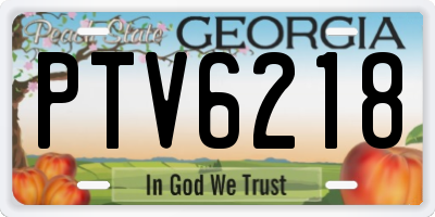 GA license plate PTV6218