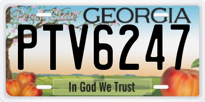 GA license plate PTV6247