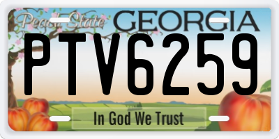 GA license plate PTV6259