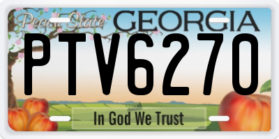 GA license plate PTV6270