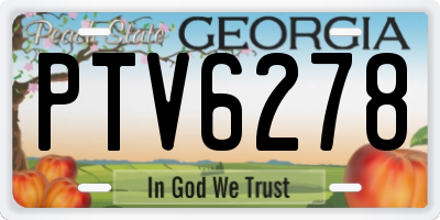 GA license plate PTV6278