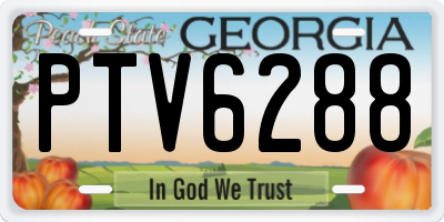 GA license plate PTV6288
