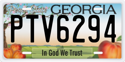GA license plate PTV6294
