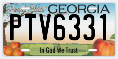 GA license plate PTV6331