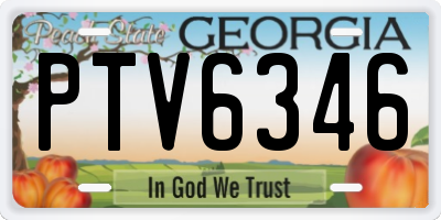 GA license plate PTV6346