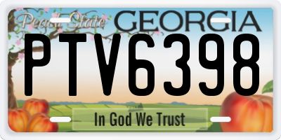 GA license plate PTV6398