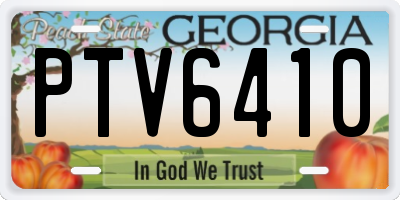 GA license plate PTV6410