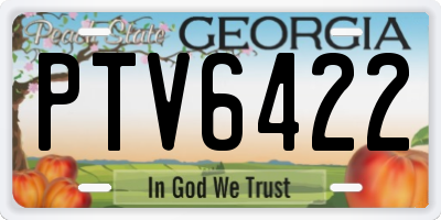 GA license plate PTV6422