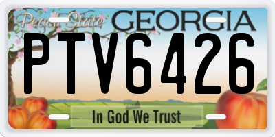 GA license plate PTV6426