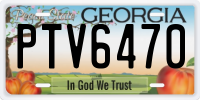 GA license plate PTV6470
