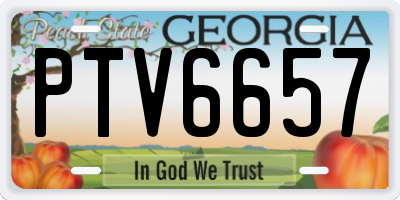 GA license plate PTV6657