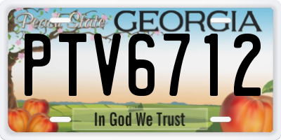 GA license plate PTV6712