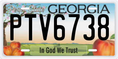 GA license plate PTV6738