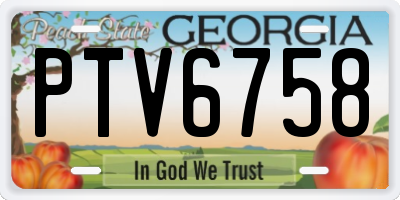 GA license plate PTV6758