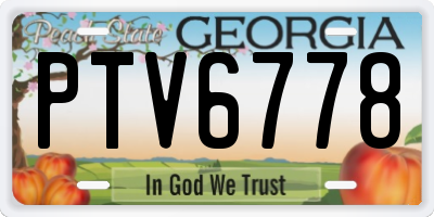 GA license plate PTV6778