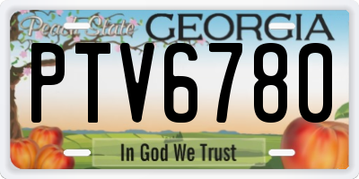 GA license plate PTV6780