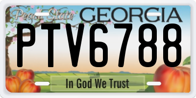 GA license plate PTV6788