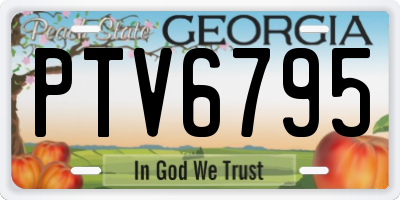 GA license plate PTV6795