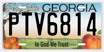 GA license plate PTV6814