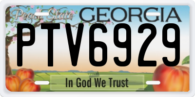 GA license plate PTV6929