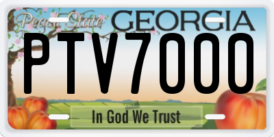 GA license plate PTV7000