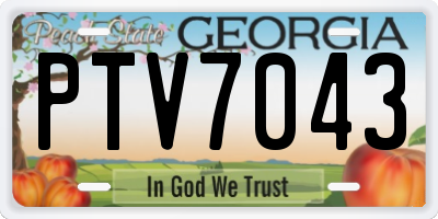 GA license plate PTV7043