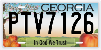 GA license plate PTV7126