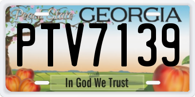 GA license plate PTV7139