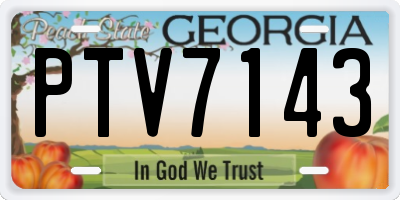 GA license plate PTV7143