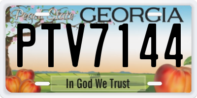 GA license plate PTV7144