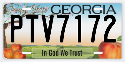 GA license plate PTV7172