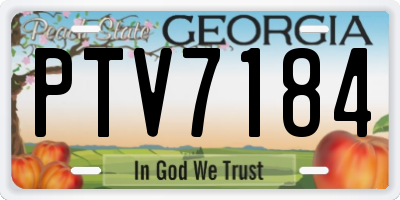 GA license plate PTV7184