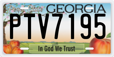GA license plate PTV7195