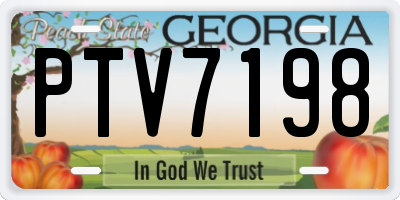 GA license plate PTV7198