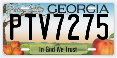 GA license plate PTV7275