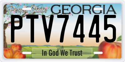 GA license plate PTV7445