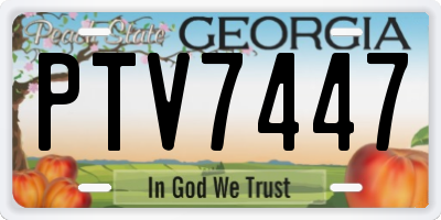 GA license plate PTV7447