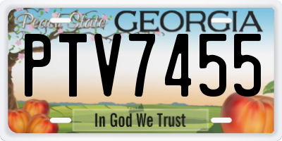 GA license plate PTV7455