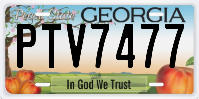 GA license plate PTV7477