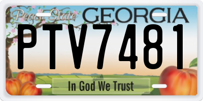 GA license plate PTV7481