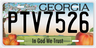 GA license plate PTV7526